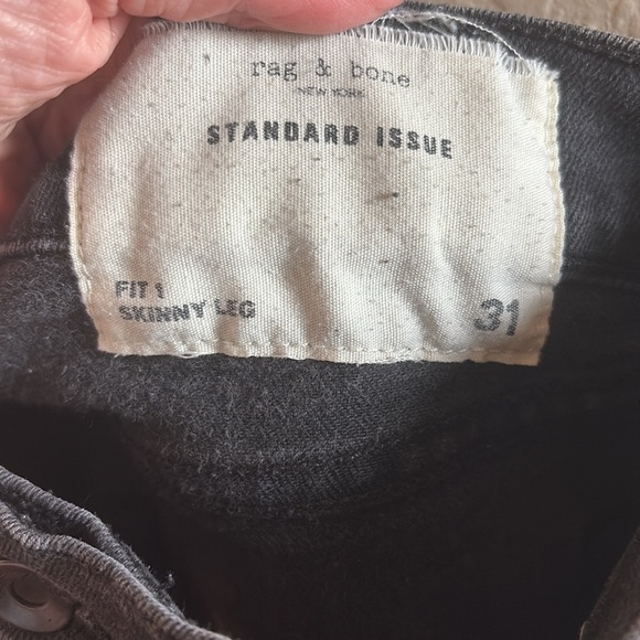 rag & bone Standard Issue Fit 1 Black Denim Skinny Jeans/ Size 31 - Picture 3 of 6